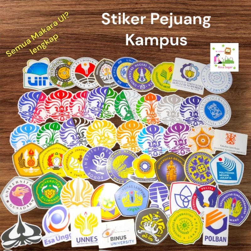 (Support Pejuang Kampus)(BISA CUSTOM) Stiker Universitas Makara UI Lengkap ITB UGM UNJ IPB UNDIP UNS