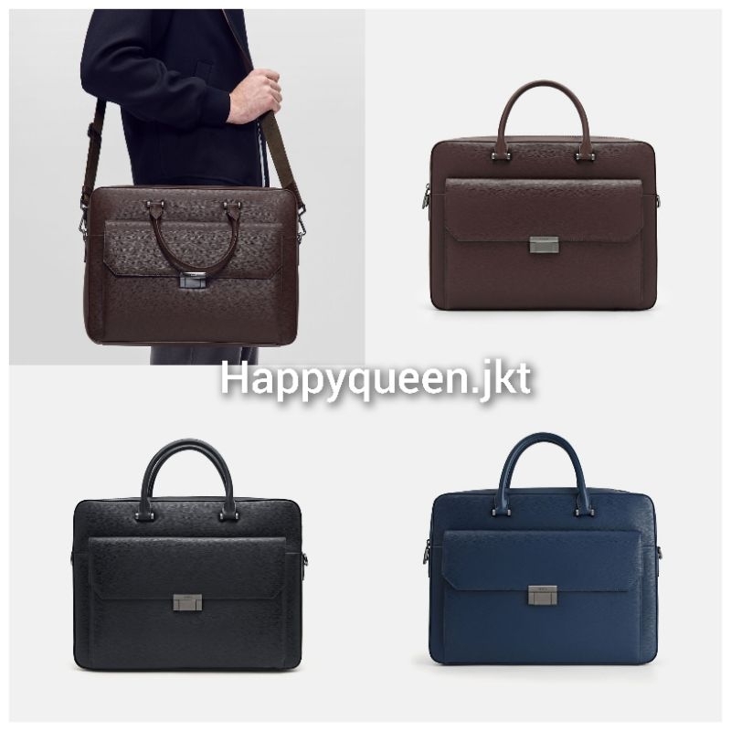 Pedro Tas Kerja Kulit Bertekstur Henry Pedro Original Leather Messenger Bag Laki Laki Pria Cowok