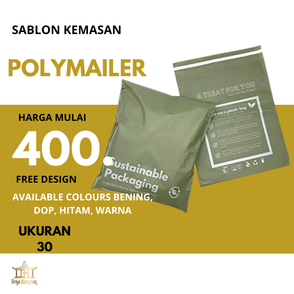 SABLON POLYMAILER SABLON PLASTIK OLSHOP SABLON PLASTIK REKAT SABLON PLASTIK POLYMAILER UKURAN 30 X 4