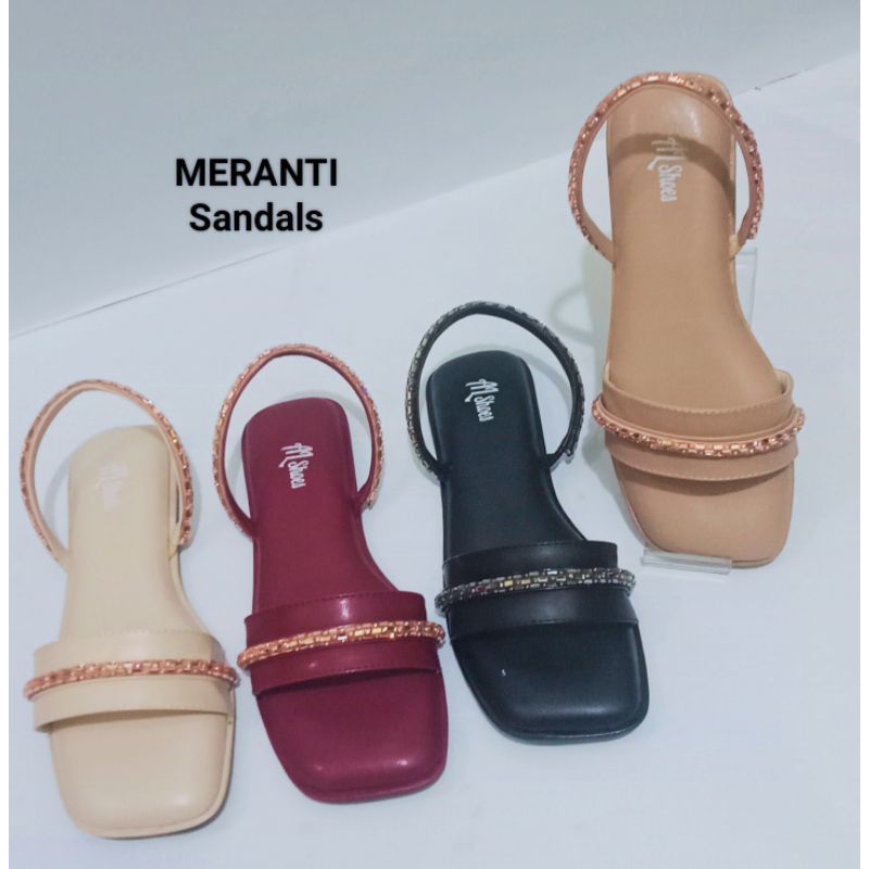 Sandal wanita tali belakang flat shoes Meranti sandal