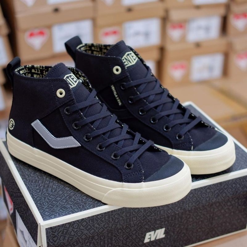 SEPATU Ventela X Papa Gading X Evil High evil X Papa Gading All Is Well High Black Sneakers