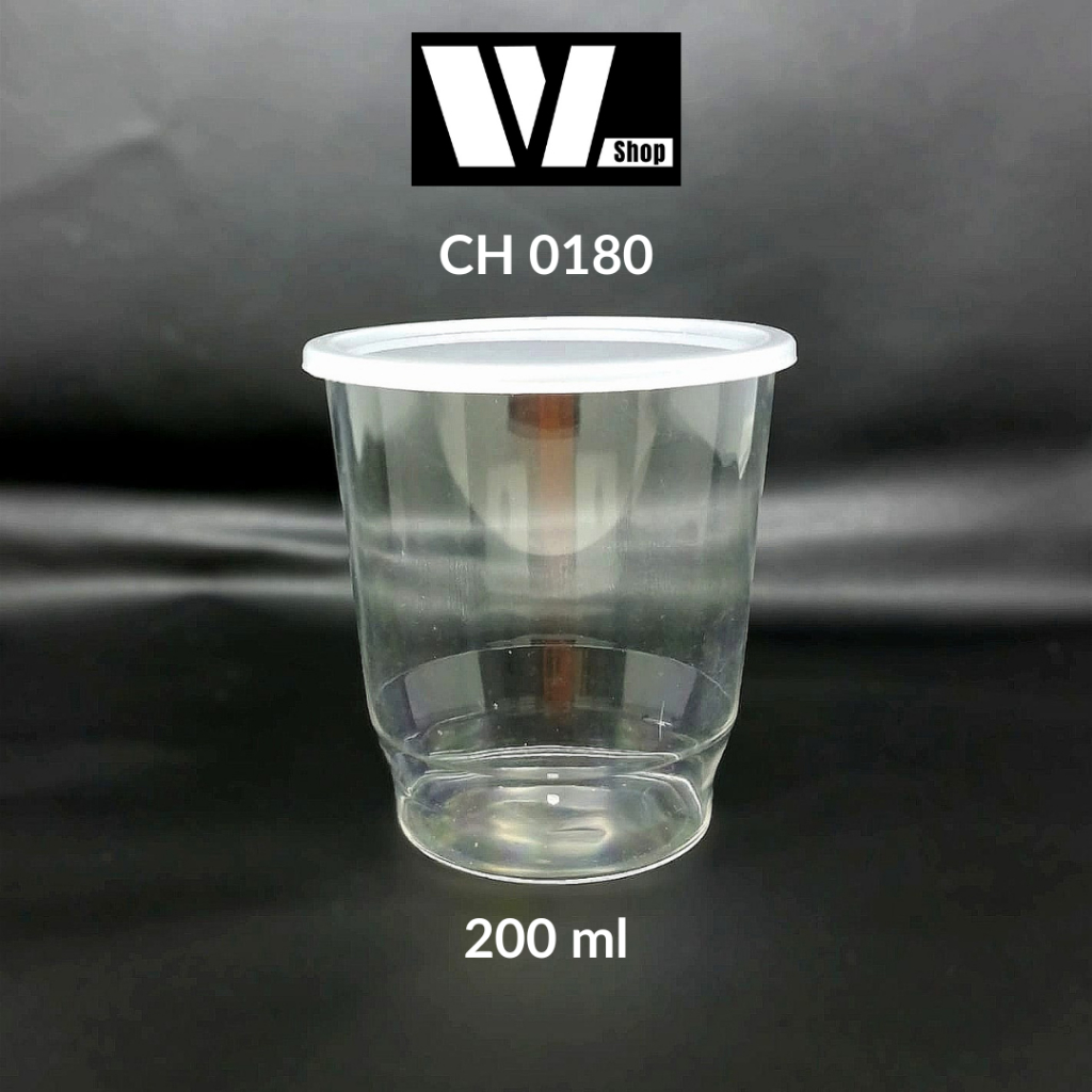 CH-0180 Gelas Puding 200ml / CH0180 Jelly Cup 200 ml / Tempat Agar wadah Jeli Dessert Buah Eskrim