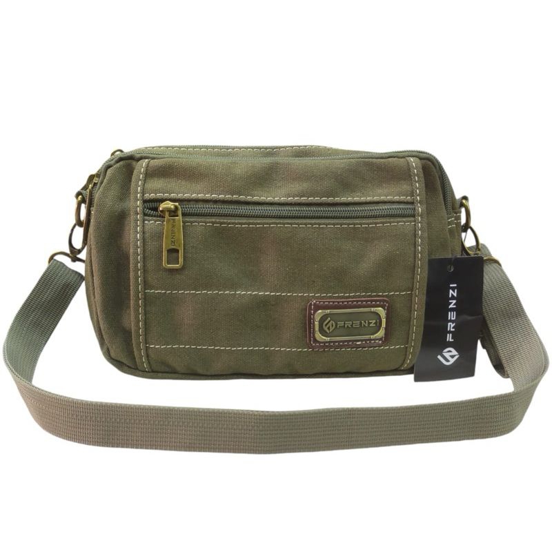 Tas selempang tas pinggang kanvas frenzi import