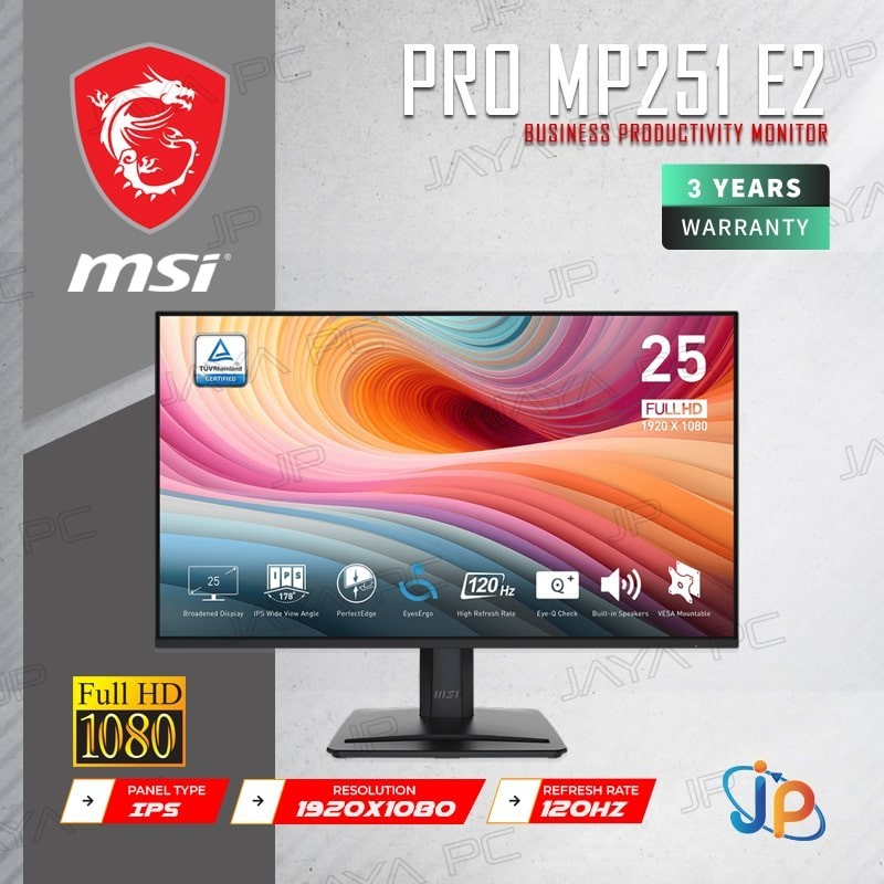 Monitor MSI LED IPS PRO MP251 E2 - Full HD 25" Inch