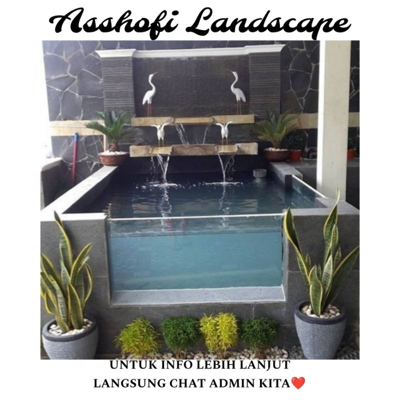 PEMBUATAN TEBING DEKORASI TAMAN MINIMALIS KOLAM IKAN HIAS BUNGA HIAS PASANG RUMPUT TAMAN JEPANG TANA