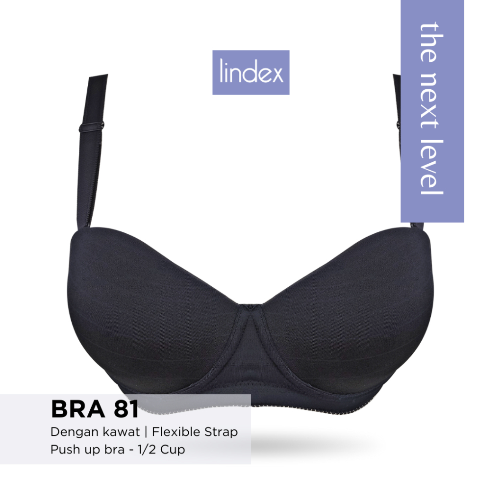 LINDEX - Bra Wanita Strapless / Bra Push Up Dengan Bantalan Lebih Besar / Bra Kawat Model ½ Cup - LD
