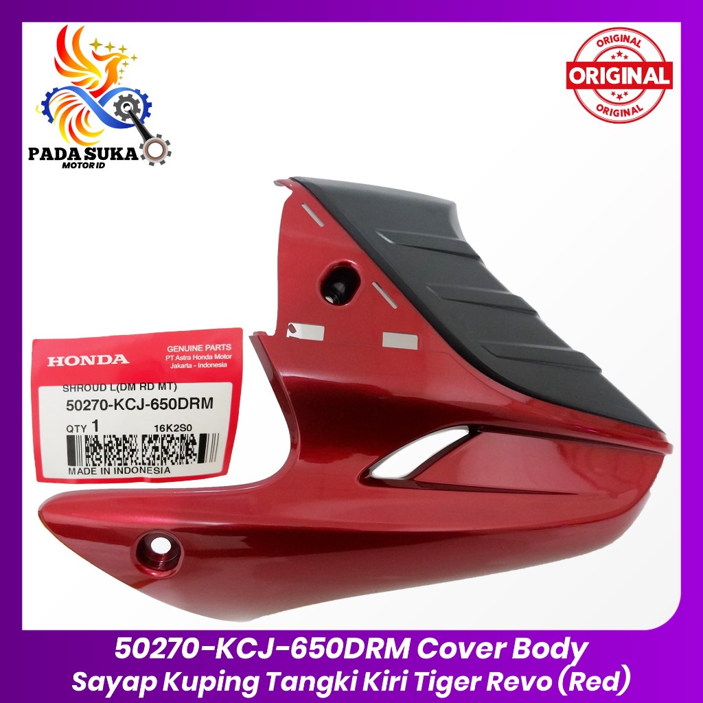 Cover Body Sayap Kuping Tangki Sebelah Kiri Honda Tiger Revo Warna Merah / Shroud L (Red) - 50270KCJ