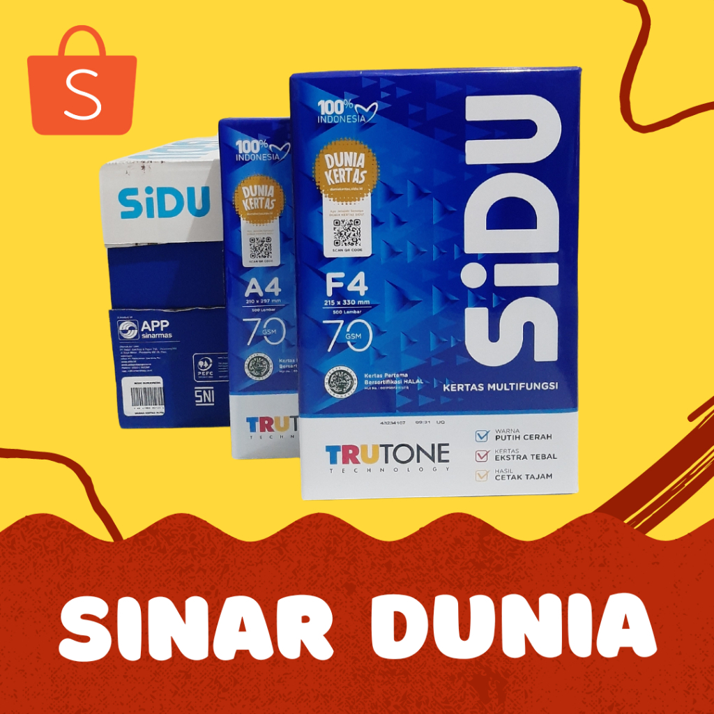 

Kertas HVS SIDU (Sinar Dunia) F4 70 gr