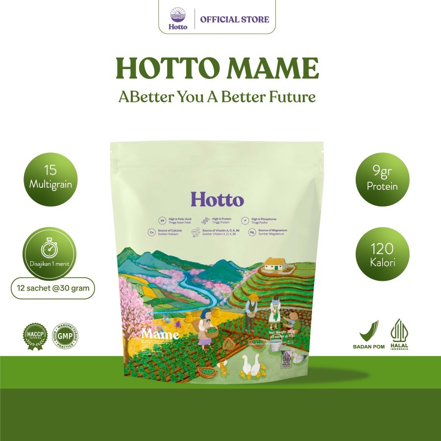 

Hoto HOTTO Mame Multigrain with EDAMAME 1 Pouch 12 Sachet Saset