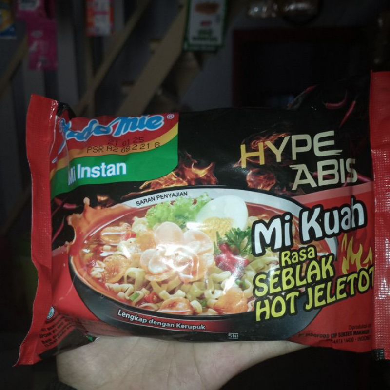 

INDOMIE HYPE ABIS RASA SEBLAK HOT JELETOT(ISI 40)