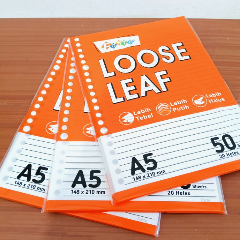 

LOOSE LEAF A5 ISI 50 LBAR / KERTAS BINDER - FORTE
