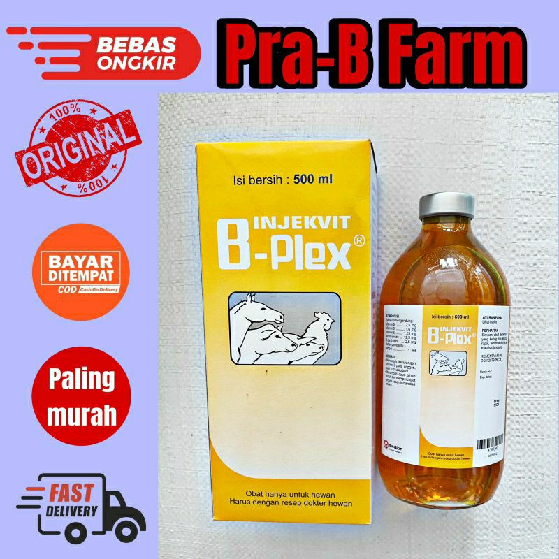 INJEKVIT B-PLEX 500 ML MEDION vitamin b kompleks hewan