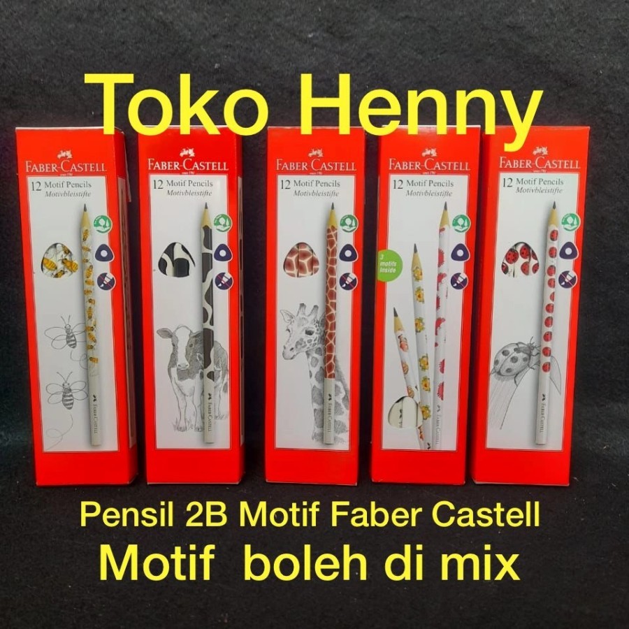 

Pensil 2B Faber Castell motif ... 1 pak isi 12 pcs