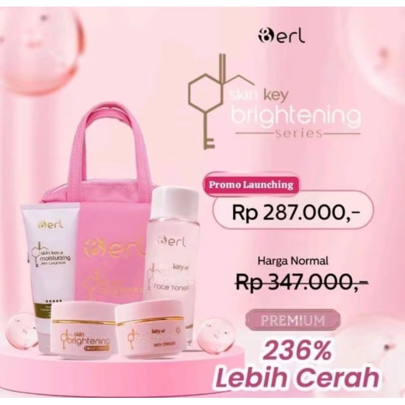 B Erl Skin Key Brightening Series |B Erl Cosmetict Paket Skincare Mencerahkan