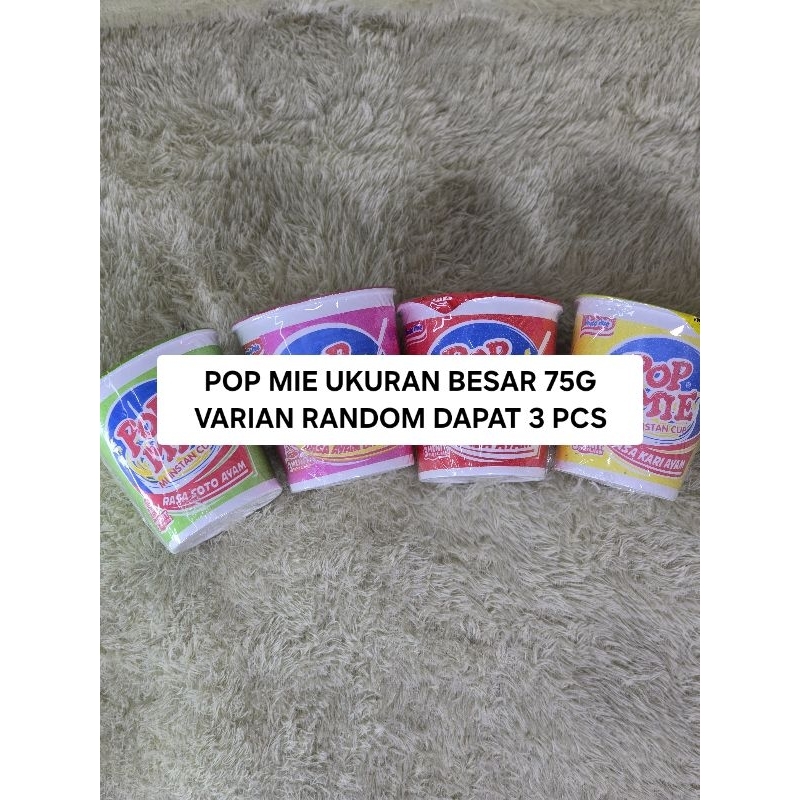 

Promo Murah Meriah! Pop Mie Varian Random Dapet 3 Pcs ukuran besar 75g