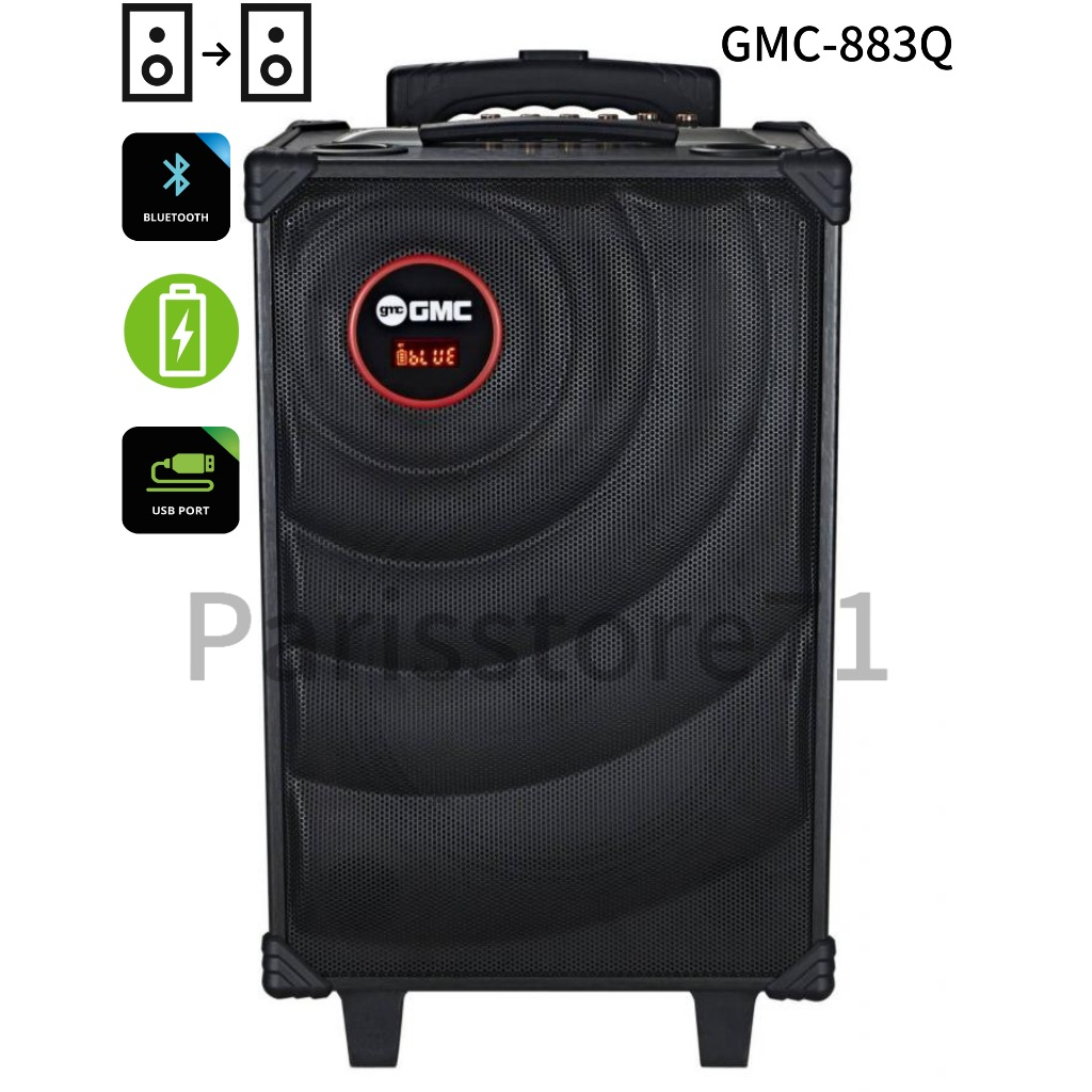 GMC Speaker 883 Q Bluetooth Speaker 10 INCH Speaker Portable GMC883Q Mic Wireless 10''