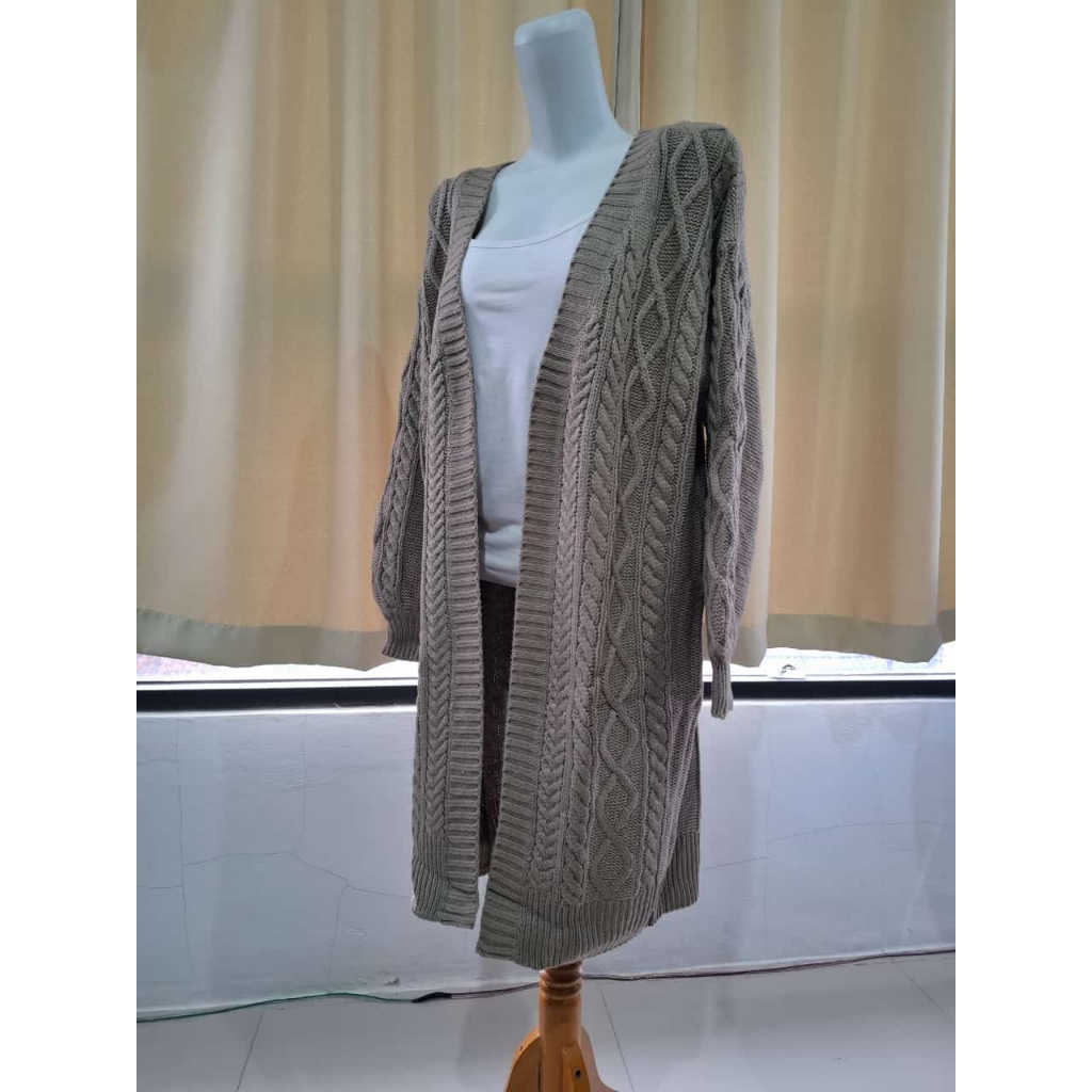 Fn Sweater Long Cardi tanpa kancing / Rajutan / Cardigan panjang tanpa kancing -SA-23