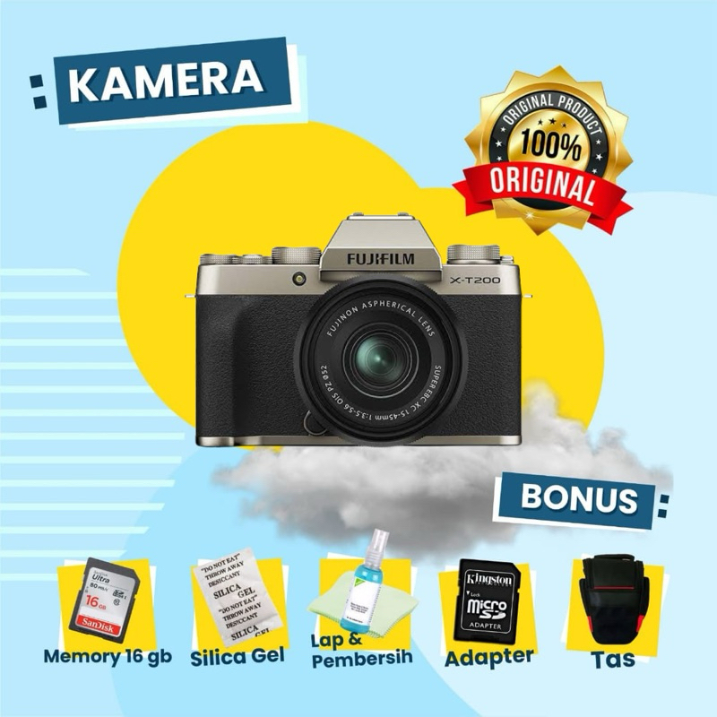 Kamera FUJIFILM XT200 X-T200 Body Only Second Mirrorless Normal Siap Pakai
