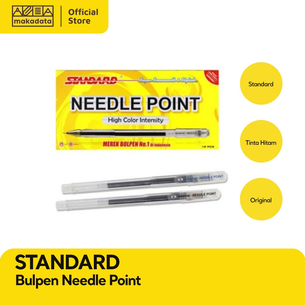 

BOLPEN / BALLPOINT / PULPEN STANDARD NEEDLE POINT BLACK (1 PCS) MURAH