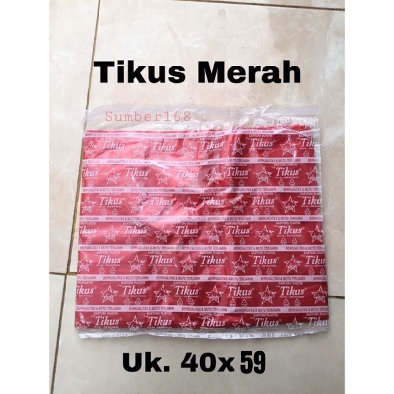 [30lembar] KRESEK SAMPAH | KRESEK JUMBO | KRESEK TIKUS MERAH UKURAN 40x59| BOLA LAMPU 40 HITAM PUTIH