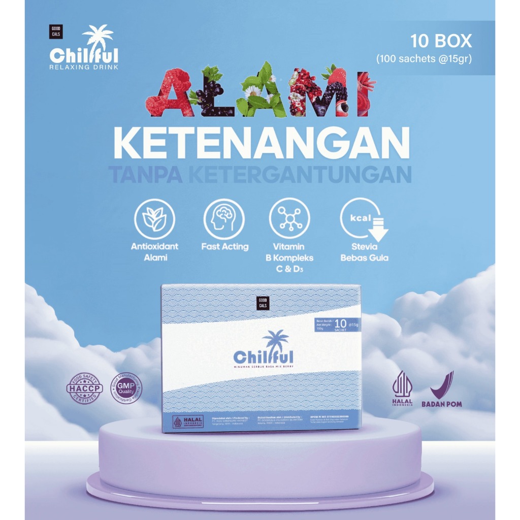 

Chillful Bundle 10 Box | Relaxing Drinks Stress Remedy Stress Reduction Solutions | 1 box @10sachets (10 boxes)