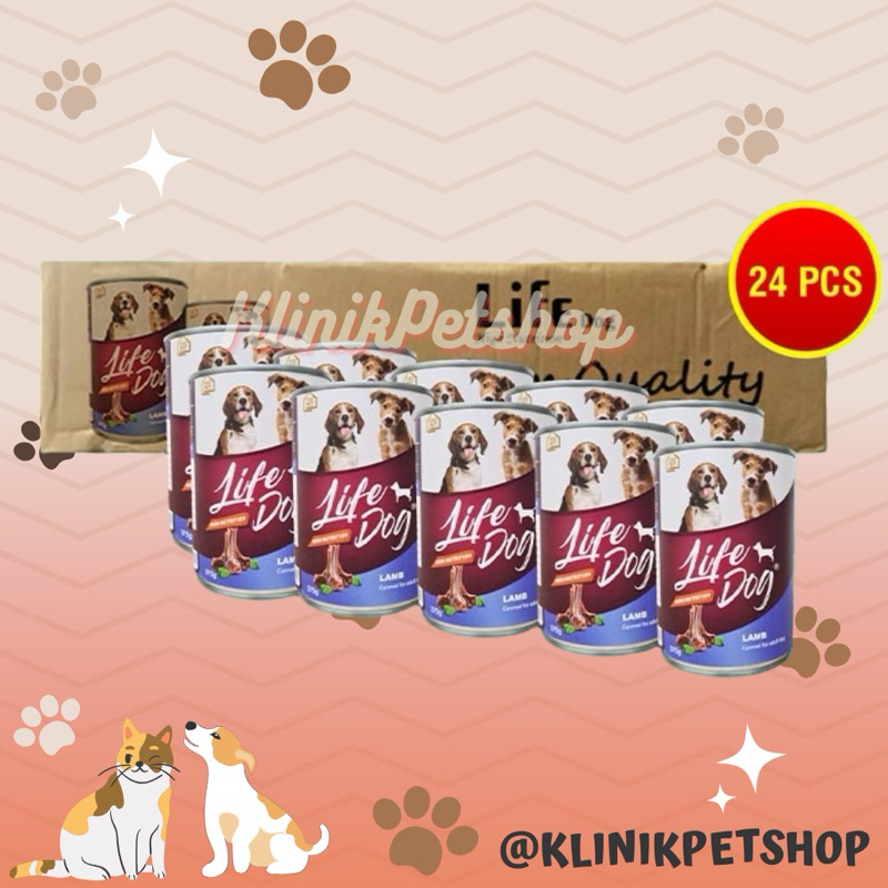 

23bagusmenshop - Life Dog Food Basah Kaleng 375gr x24pcs 1 Dus Makanan Anjing Premium