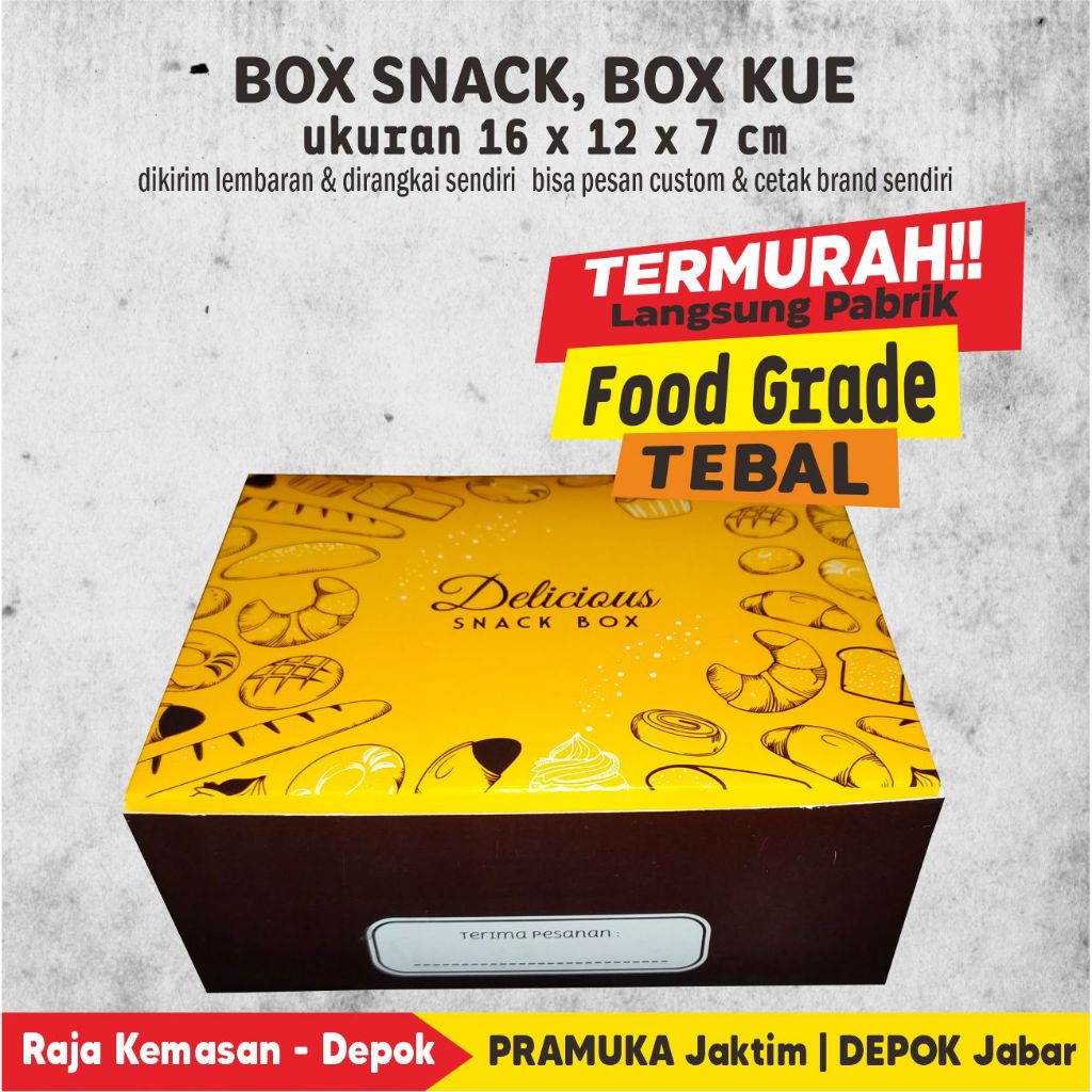 Box Snack 16x12x7 cm Ivory Motif Kuning