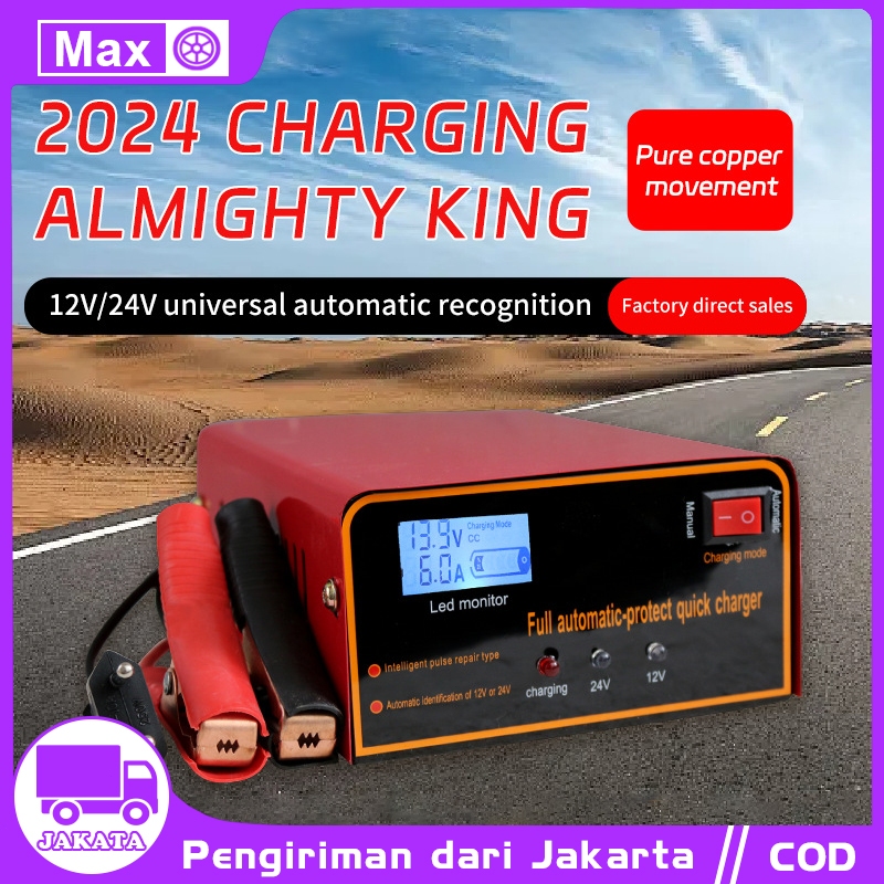 Charger Aki Motor Mobil/Otomatis Accu Kering Dan Basah Lead Acid/Battery Charger Auto Charger Aki/Ca