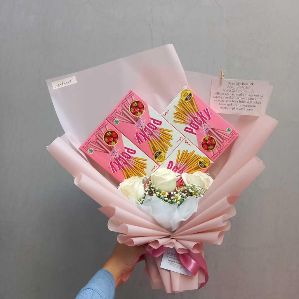

BOUQUET POCKY LOVE + BUNGA PALSU | hadiah wisuda / hadiah graduation