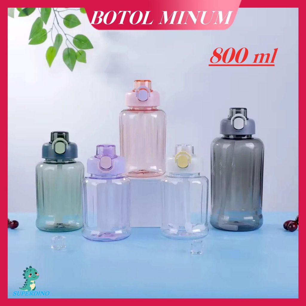 Superdino Botol Air Minum 1233 Tumbler Air Minum Dengan Sedotan Kapasitas Besar 800ml