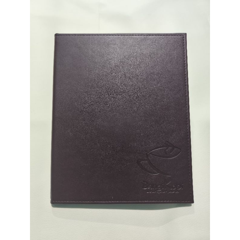 

Buku Menu Logo Embos Tanpa Warna Ukuran A4 Model Jepit Baut