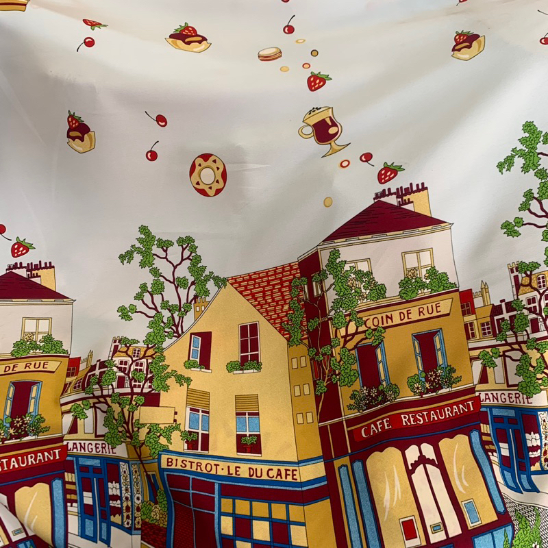 kain silk crepe motif - kain satin crepe motif pinggir - kain silk motif perumahan - kain motif warn