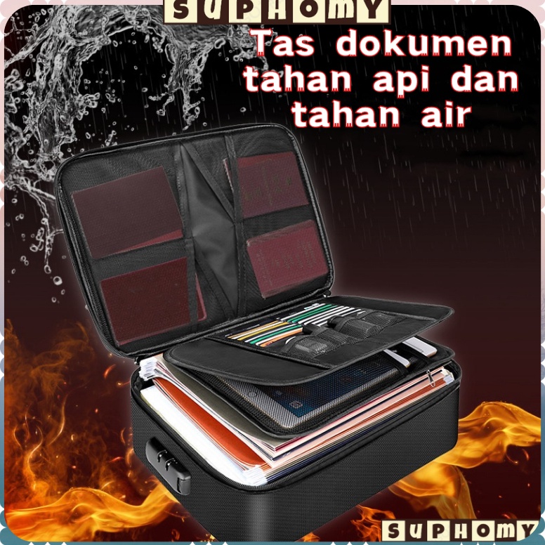 Deals tas penyimpan dokumen tas dokumen F4 tas file dokumen besar tas dokumen tahan api dan air temp