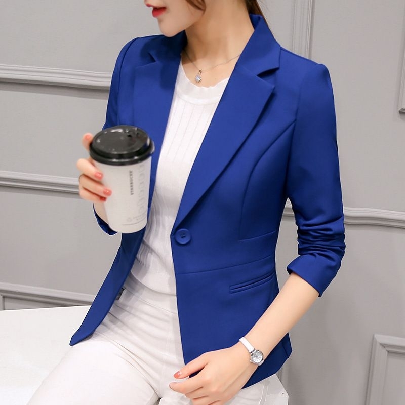Jas Wanita Biru Slim Fit Premium