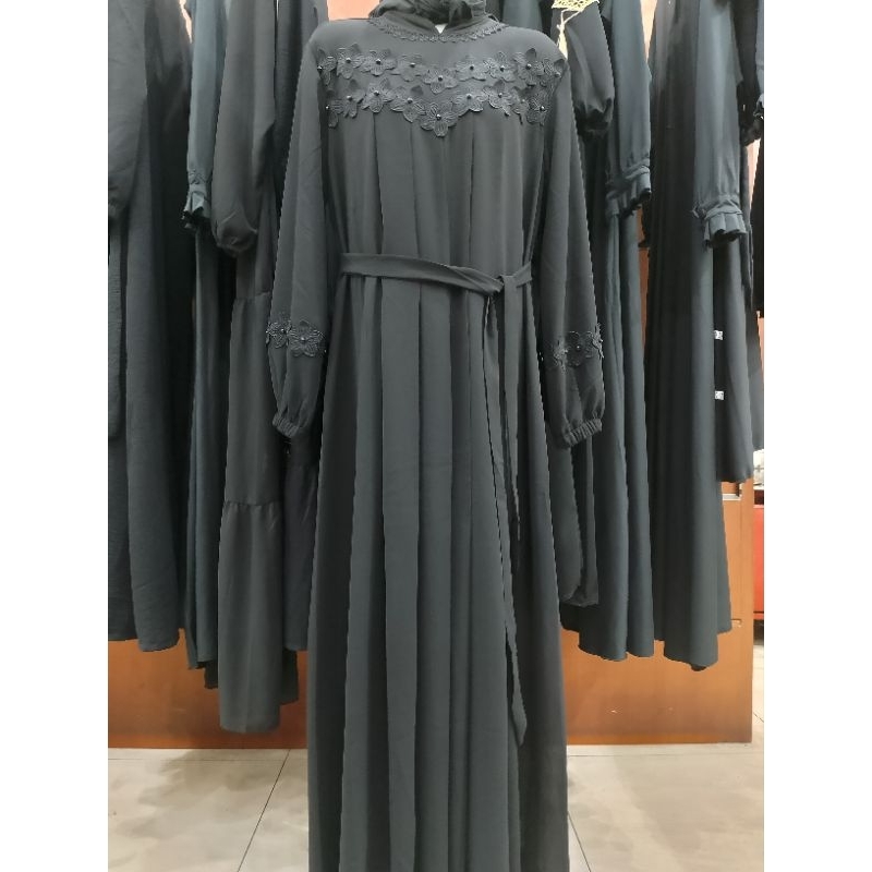 DRES ABAYA HITAM ELEGAN