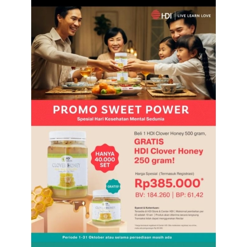 

madu hdi promo 1paket dpt 500gram 1 250gram