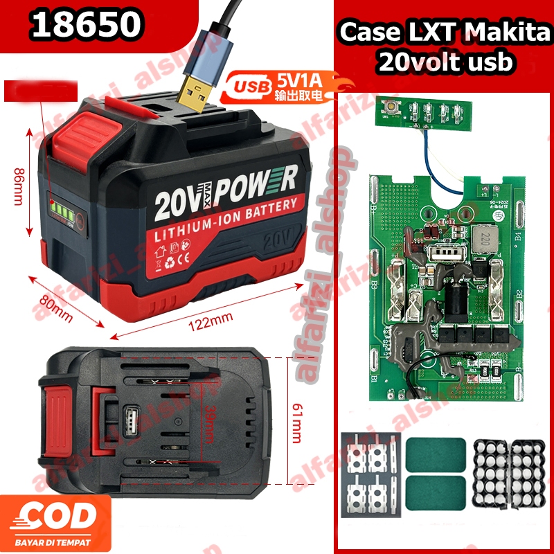 case / casing battery lxt makita usb port 4 mosfes