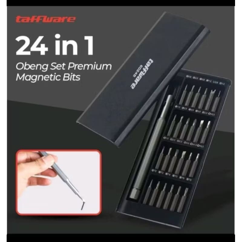 M1 Obeng Magnet Set 24 IN 1 Obeng Set Taffware Obeng Premium Magnetic