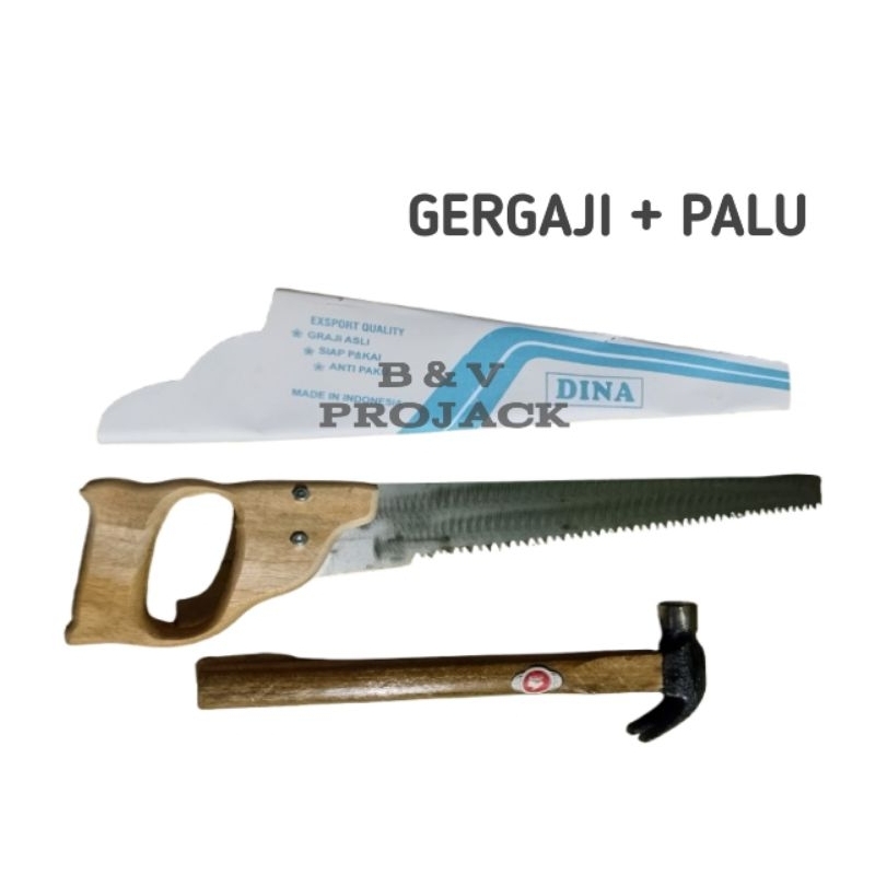 Set Gergaji kayu dan palu kambing / alat serbaguna / set murah gergaji dan palu kambing