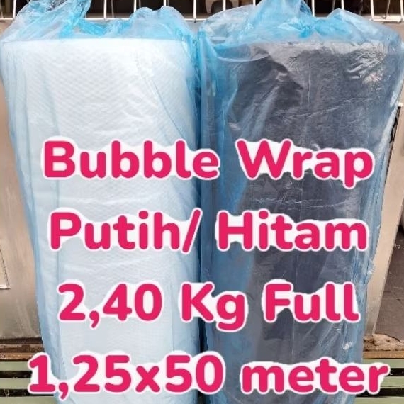 

1 Rol|1,25x50 m|2,4 KG|Bubble wrap PUTIH/ HITAM Tebal, Kuat & Murah - Terlaris Bandung setara Upack, GMP, Muliapack