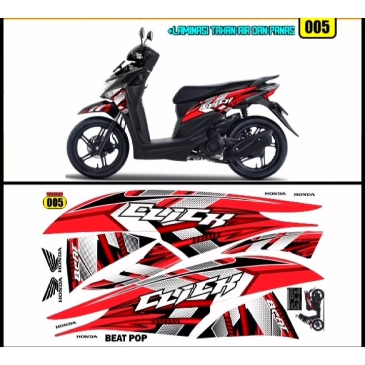 stiker body honda beat pop klik striping honda pop beat variasi stiker motor beat pop