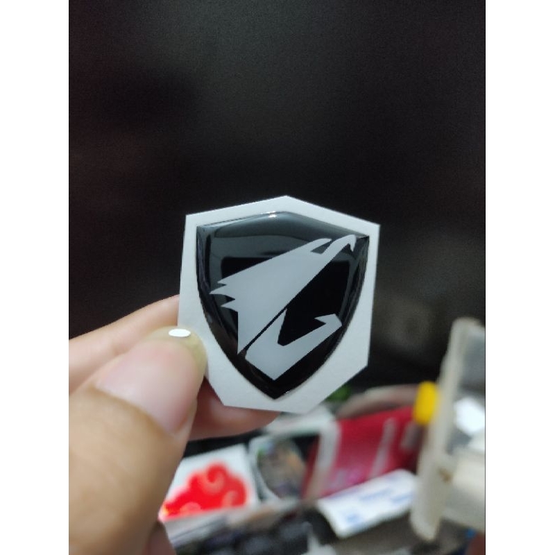 Stiker emblem Aorus timbul untuk pc laptop