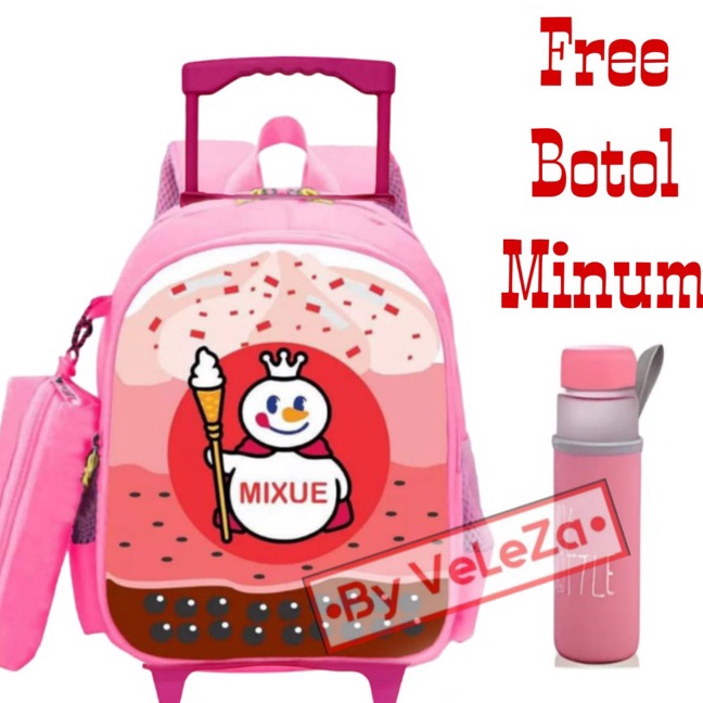 KF7 Tas Dorong Anak Perempuan Maskot Viral Mixue Desain