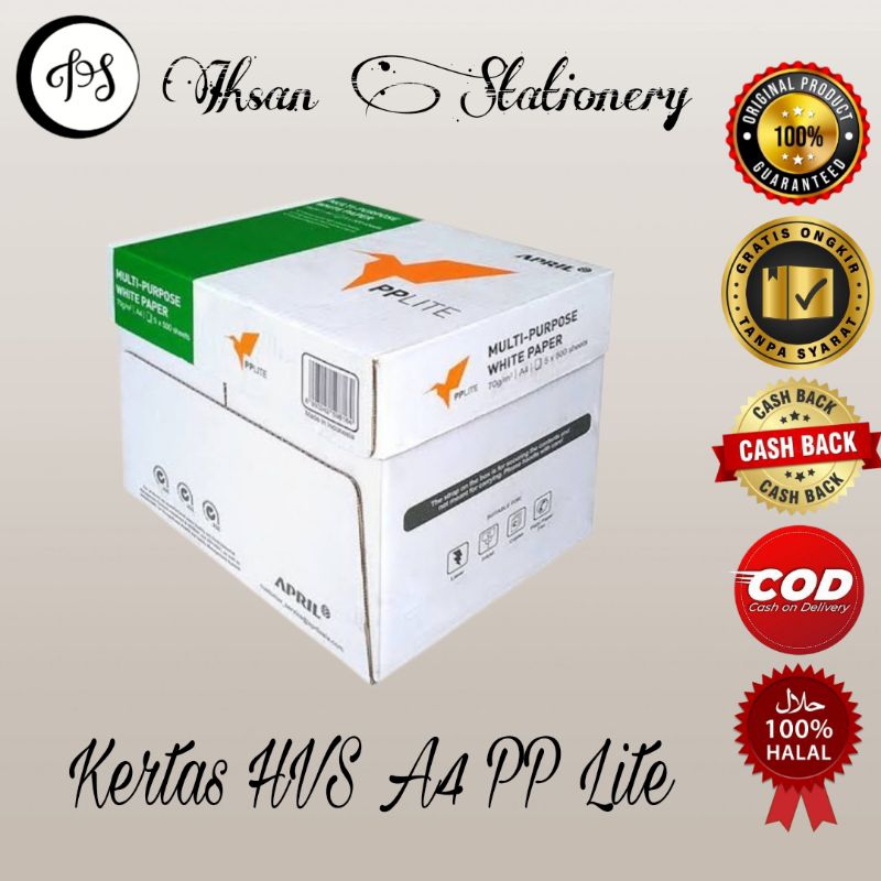 

Kertas Hvs A4 75gsm PP LITE/EKON (500 lembar)