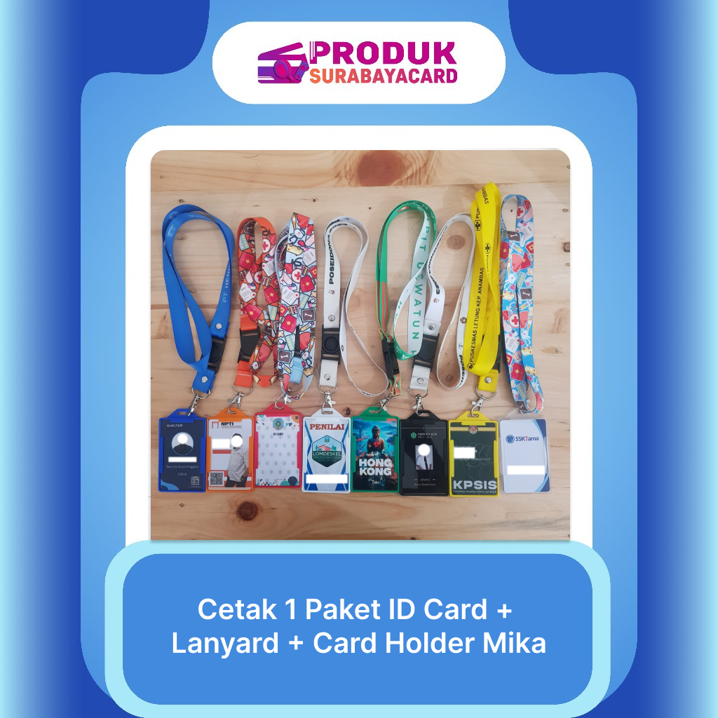 

SATU SET PAKET CETAK TALI LANYARD PRINT SUBLIM PREMIUM + ID CARD + CARD HOLDER STANDARD