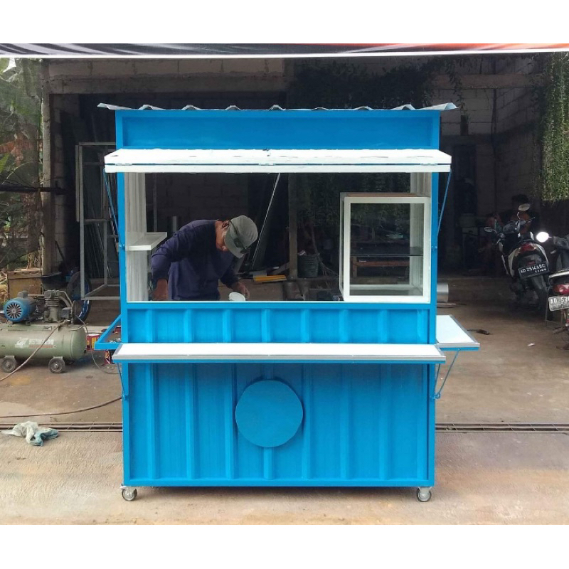 Gerobak booth semi container etalase 1