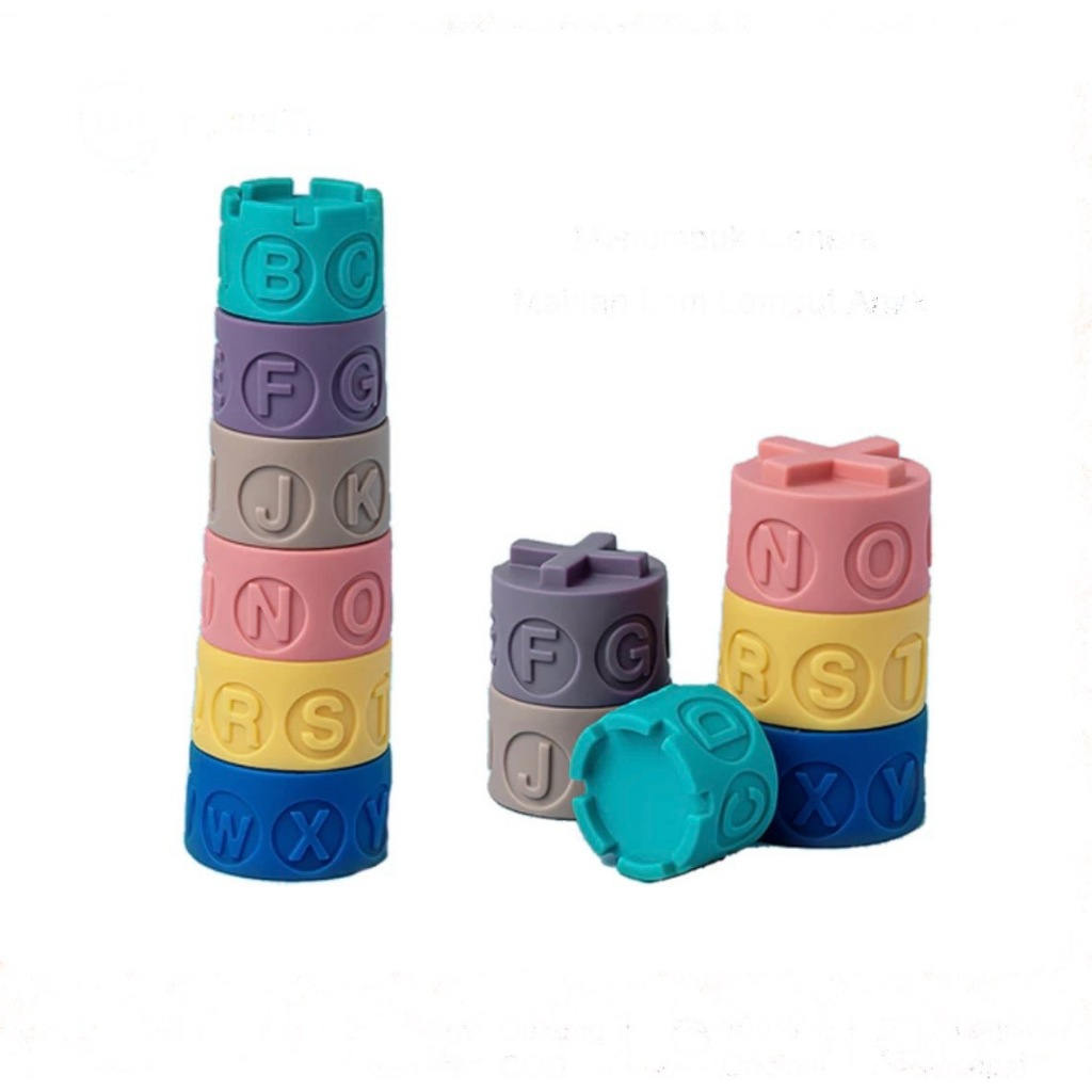 Silicon tower/ Mainan Montessori Edukatif/ Mainan silikon