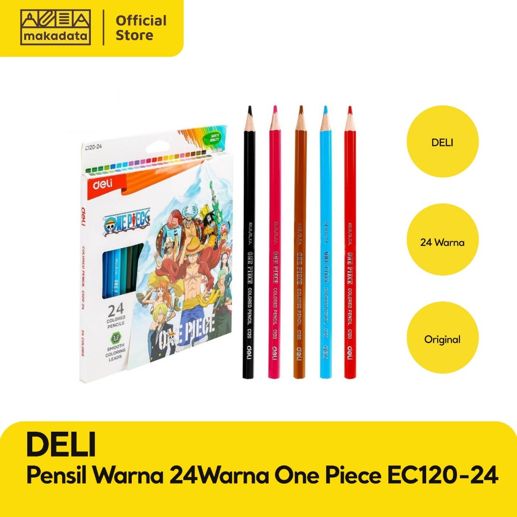 

PENSIL WARNA/ COLOUR PENCIL DELI ONE PIECE 24 WARNA MURAH