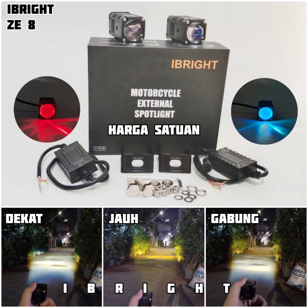 IBRIGHT ZE 8 - Lampu Tembak LED Blue Lens