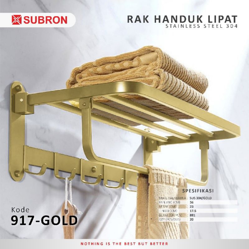 Gantungan handuk Lipat Gold / rak handuk Lipat Gold